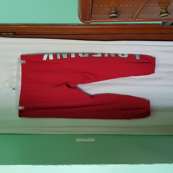 Red Sweatpants with Bold Lettering - Picture 8 of 9